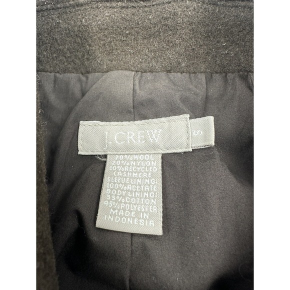 Vintage J. Crew Chocolate Brown Wool Double Breasted Pea Coat Small - Picture 2 of 7